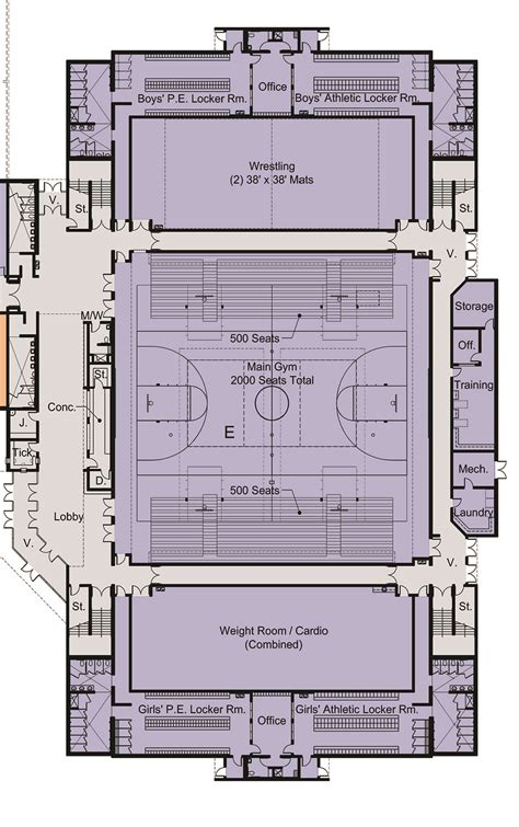 sample school gym floor plan
